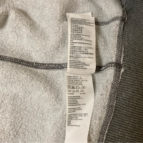 Abercrombie & Fitch Muscle Fit Hoodie Charcoal Button-Up Sweater Medium - Picture 11 of 14